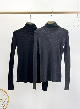 VANE复古港风高领针织衫2025秋装新款韩系百搭时尚打底上衣25962