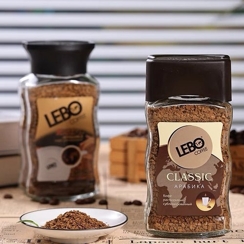 俄罗斯进口Lebo浓郁冻干颗粒纯黑咖啡浓味苦味美式速容饮品