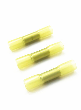 BHT5热缩连接管电线防水中间接头冷压端子接线对接器 黄色 (10个)