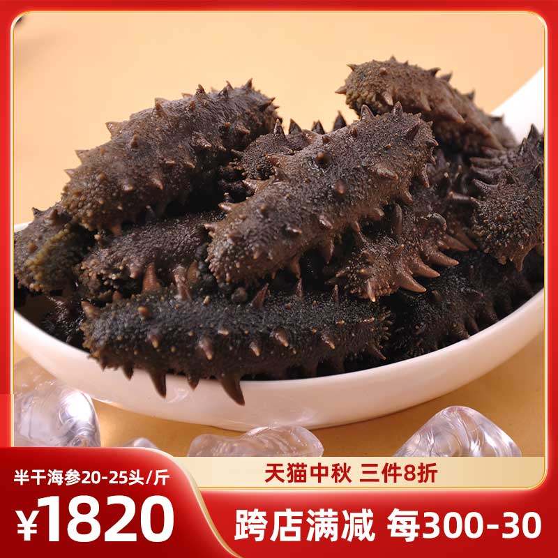 上成堂 精品半干海参 500克 超大只 20-25头/斤