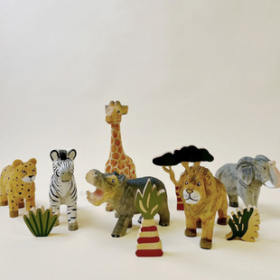 Ferm Living Animal Hand动物手工木雕玩具摆件木质装饰品儿童