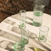 living 甜点杯 Oli 翡翠绿玻璃水壶水杯酒杯 餐具 Wine 丹麦ferm