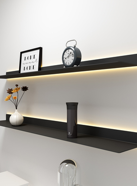 一字板发光墙上展示架壁挂装饰隔板客厅手办层板书架置物架简约