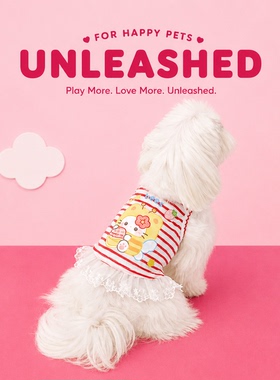 UNLEASHED狗狗夏季短款背心针织吊带薄款kitty可爱宠物狗狗衣服