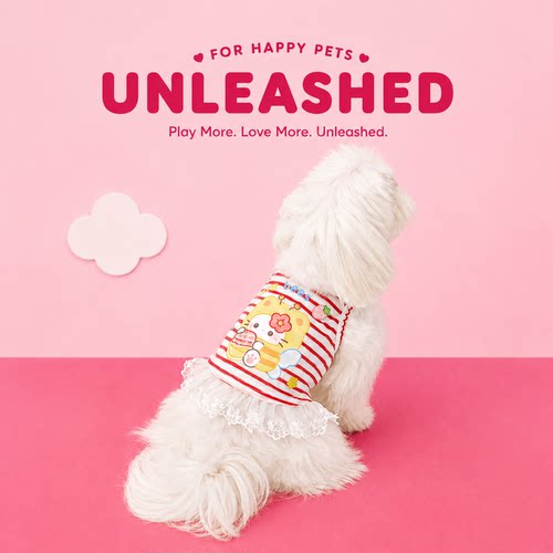 UNLEASHED狗狗夏季短款背心针织吊带薄款kitty可爱宠物狗狗衣服