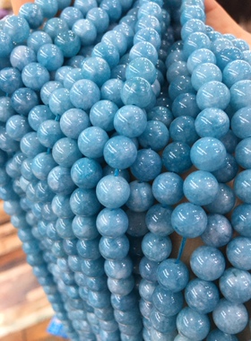 串珠diy手工海蓝宝玉髓散珠串珠