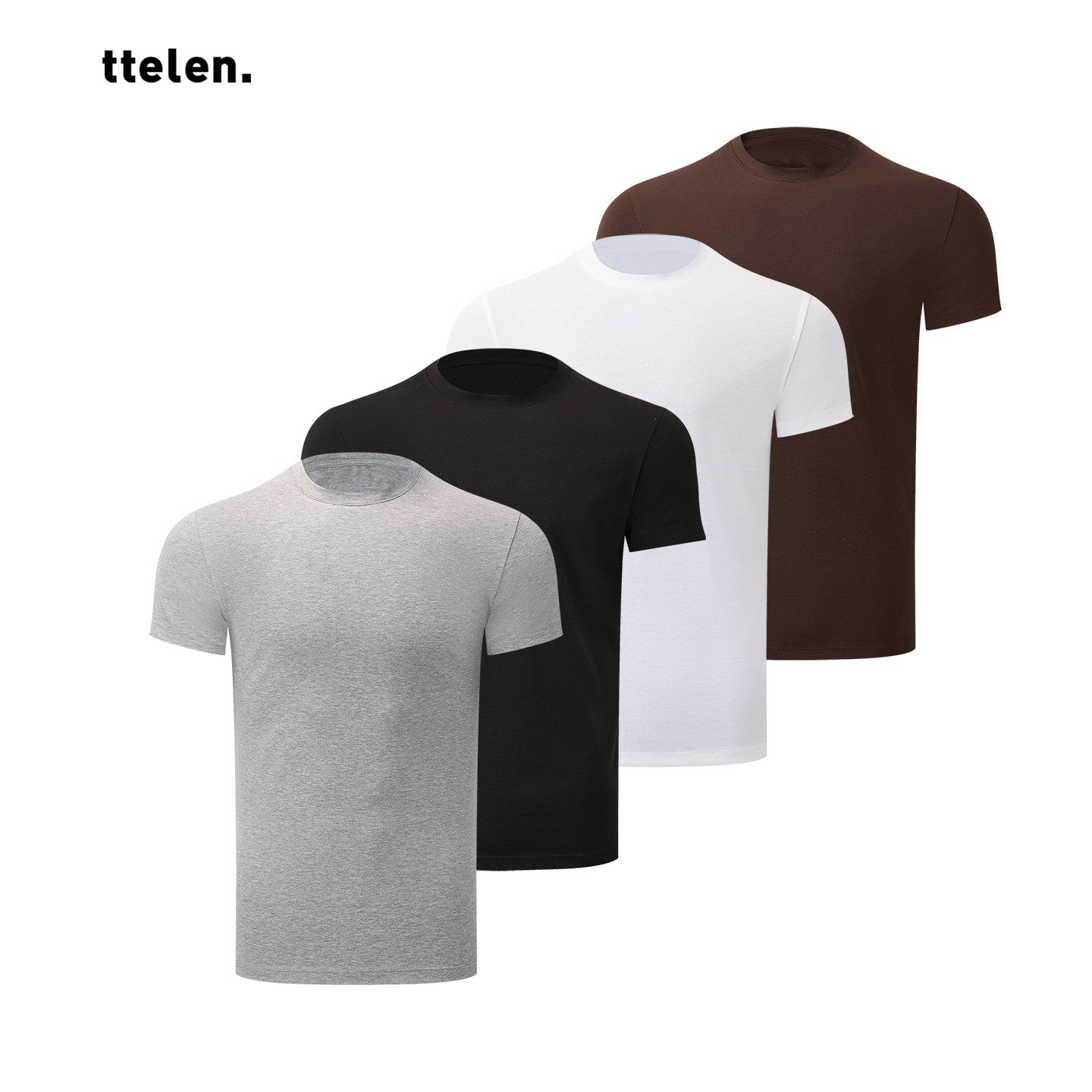 ttelen.螺纹正肩紧身短袖t恤（2.0升级版）舒适弹力/修身型健身衣