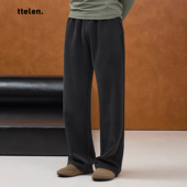 秋冬宽松水洗健身裤 ttelen.重磅490克加厚空气层直筒裤 运动长裤 子