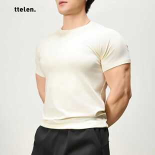 ttelen.天丝莱赛尔健身运动T恤男款 亲肤透气高弹紧身显大上衣 短袖