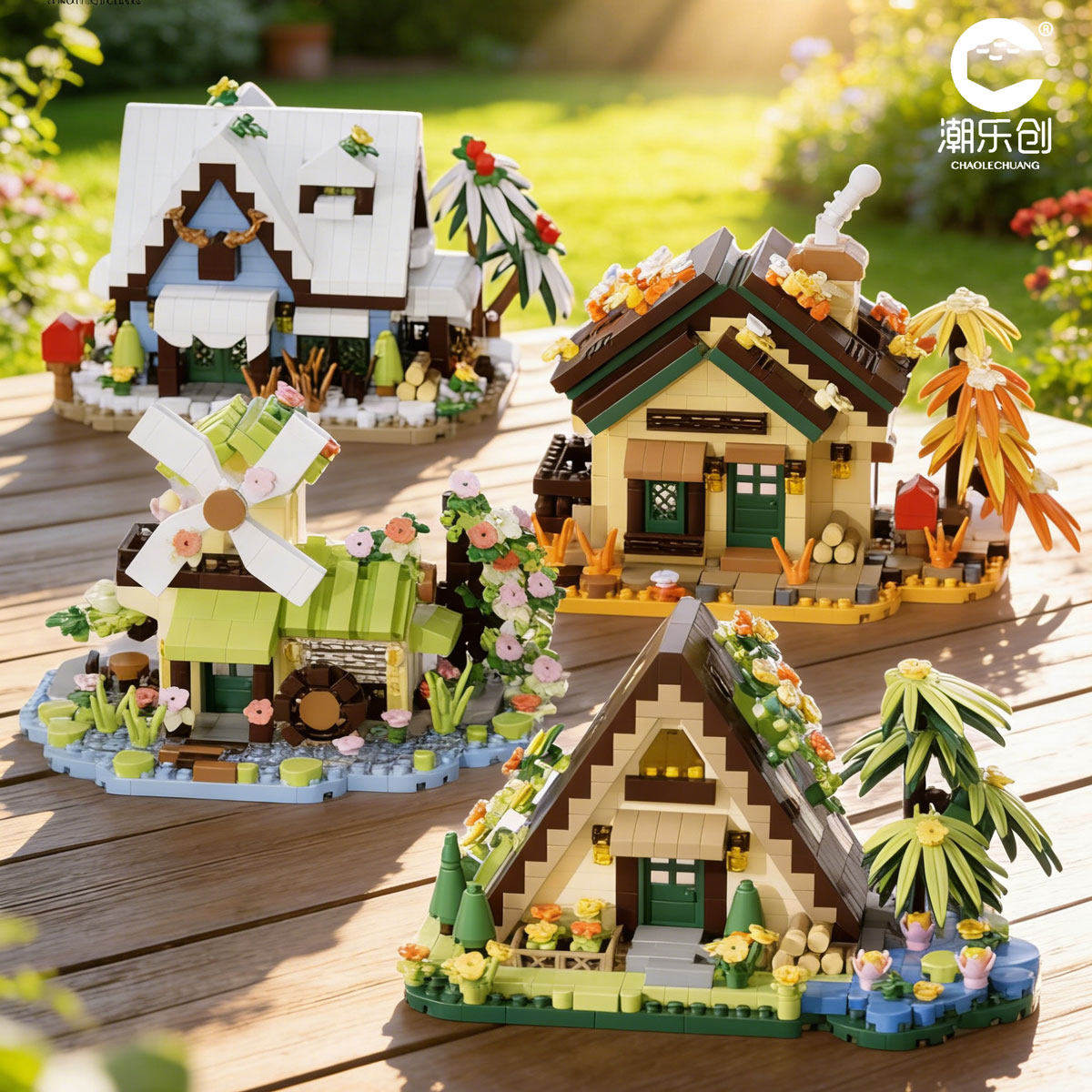 潮乐创四季小屋别墅手工拼装迷你房子模型积木玩具男女生节日礼物