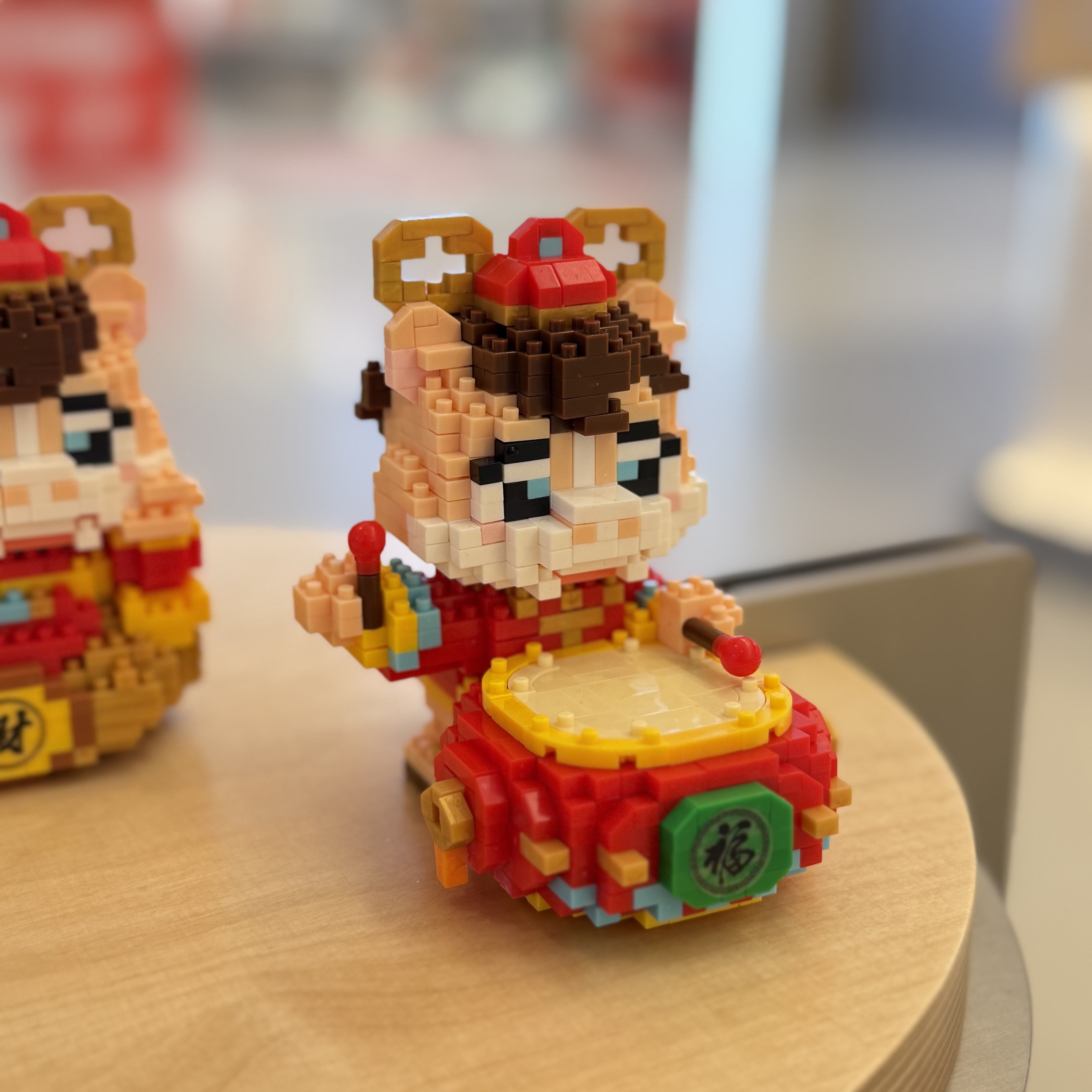 祥马贺岁春节马年积木拼装玩具立体拼图桌面摆件鼓动福来新年礼物