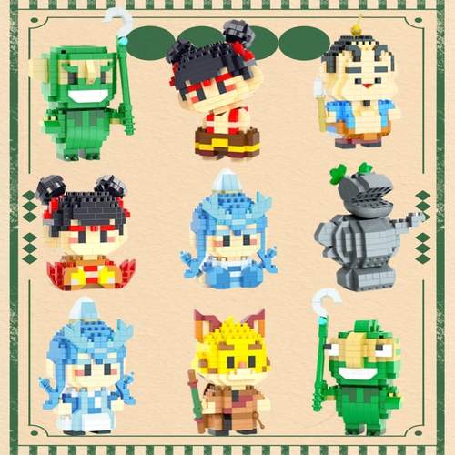 哪吒敖丙积木太乙真人周边公仔手办摆件石矶娘娘益智拼装玩具女生