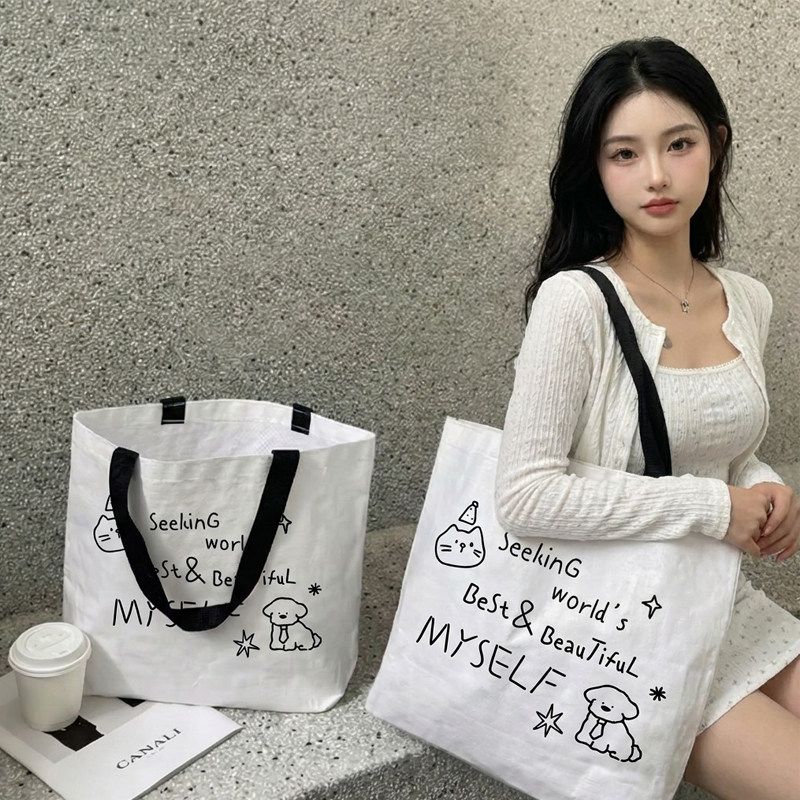 服装店手提袋卡通童装女装编织袋高级打包购物袋包装袋礼品袋批发