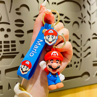 创意卡通超级马里奥潮流车钥匙扣书包挂件一对精致情侣小礼品