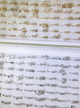 锆石戒指女铜微镶日韩加厚保色