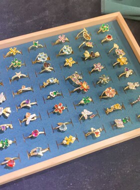 轻奢开口可调彩锆蝴蝶微镶戒指