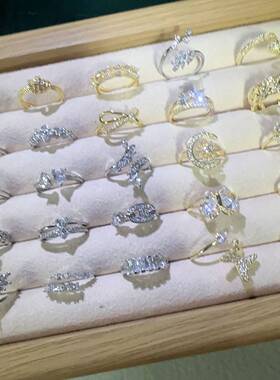 精致国风开口锆石微镶个性戒指