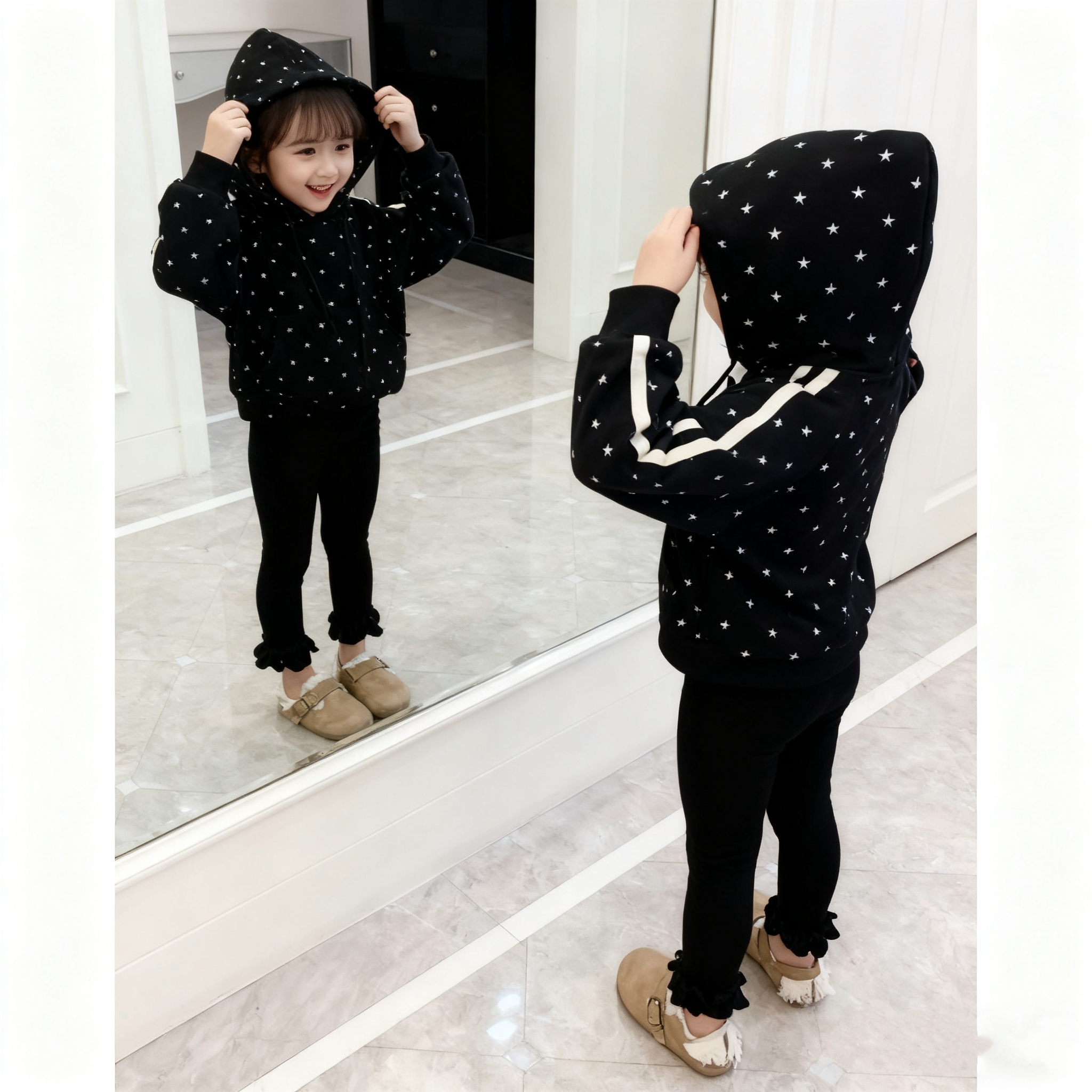 女童冬装搭配一整套小女孩时尚韩