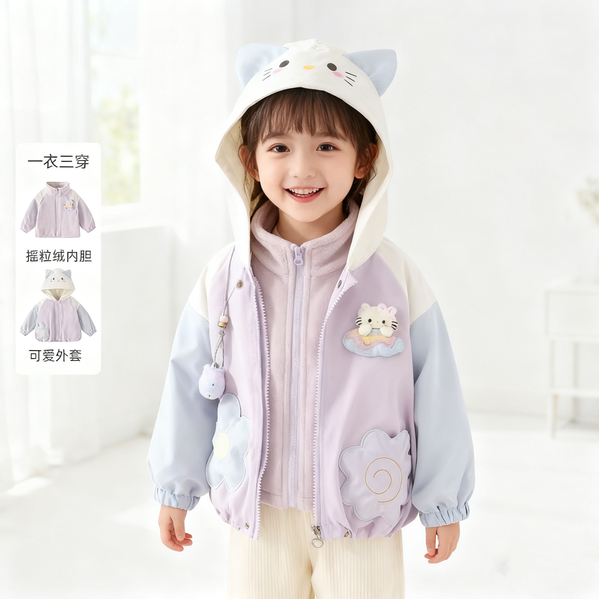 小女孩时尚炸街童装网红外套女童