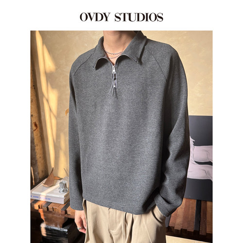OVDY长袖上衣休闲感半拉链卫衣