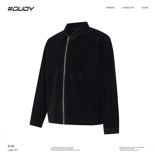 OVDY宫廷复古松弛感日常百搭翻领夹克外套丝绸麂皮绒亲肤不易变形