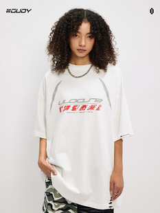 赛车风水洗做旧t恤高街 男潮牌潮流夏季 OVDY官方原创美式 复古短袖