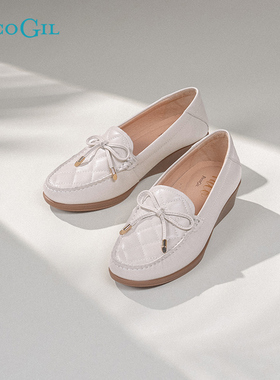 PACO GIL女鞋2025年秋冬新款圆头小香风豆豆鞋乐福鞋女软羊皮瓢鞋