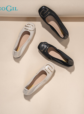 PACO GIL女鞋舒适平底妈妈单鞋2025年秋冬新品软底低跟浅口职业鞋