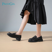 真皮深口单鞋 PACO 厚底粗跟乐福鞋 女2025年早春新款 GIL女鞋 时尚