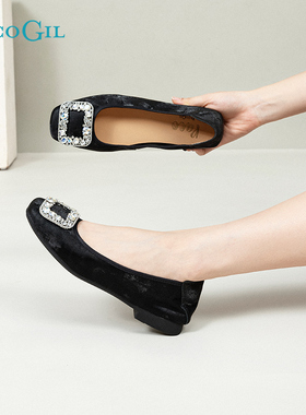 PACO GIL女鞋时尚气质国风平底单鞋方扣25年夏新款时尚软底蛋卷鞋