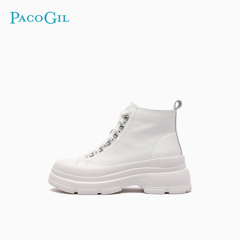 PACOGIL秋季新款圆头厚底休闲鞋