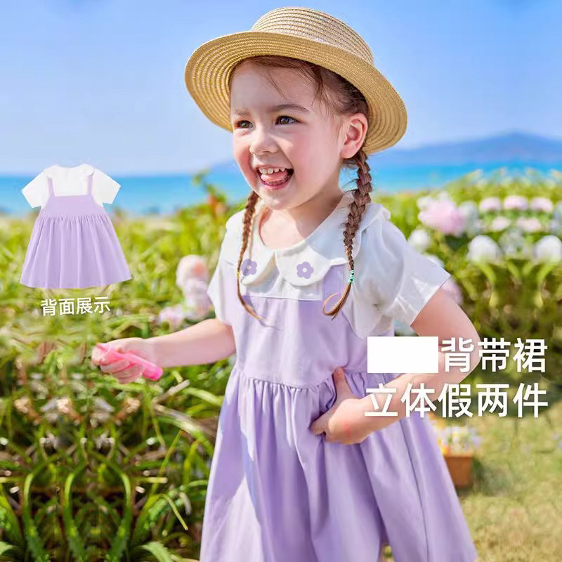 女童短袖连衣裙夏季小童童装宝宝连衣裙