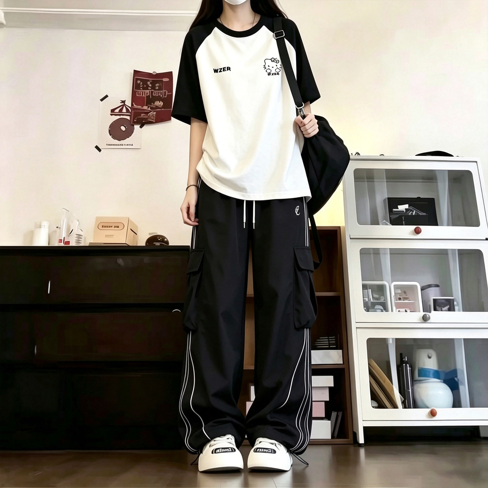 学院风穿搭休闲运动套装女夏时尚