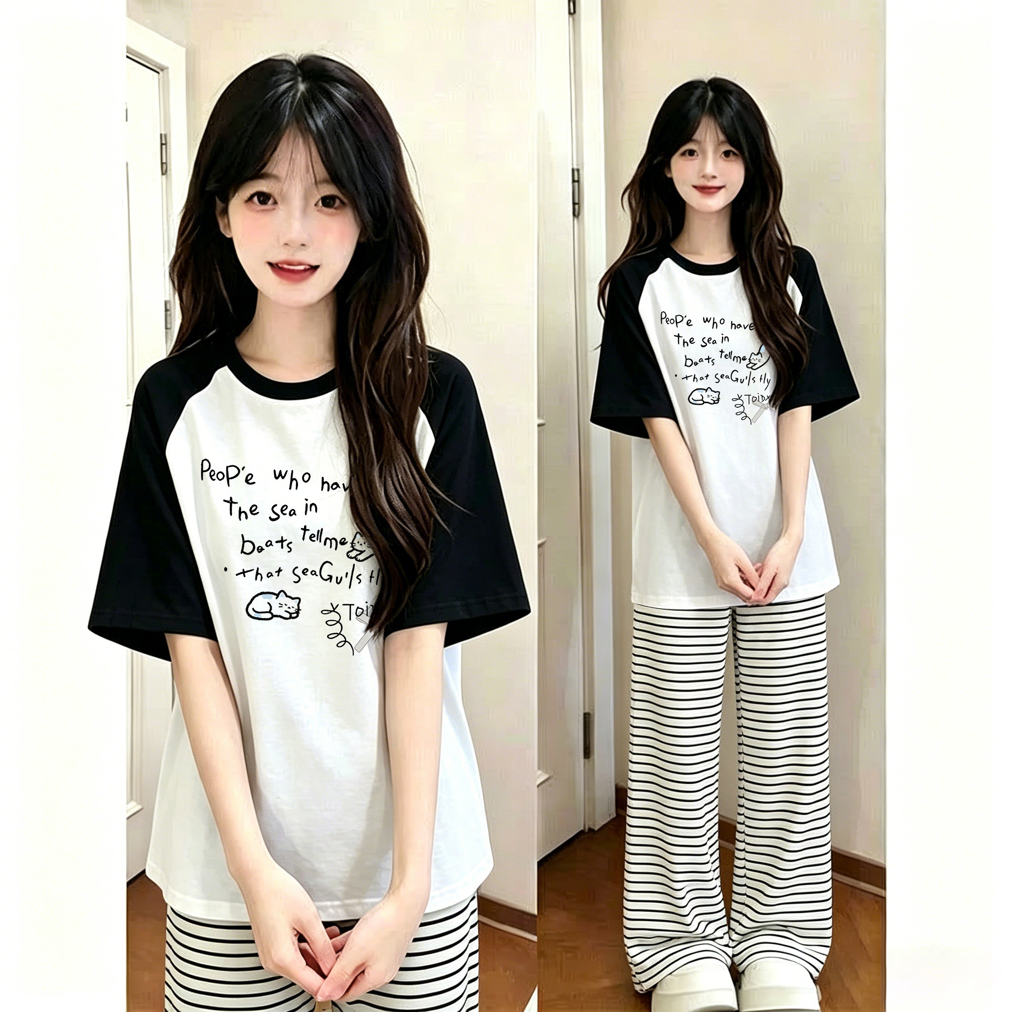 学院风休闲套装女夏季韩版时尚