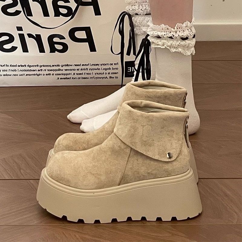 fcs增高7cm短筒靴女外穿勃肯短靴D3720  boss姐