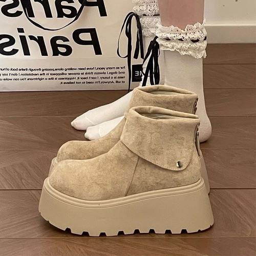 fcs增高7cm短筒靴女外穿勃肯短靴D3720  boss姐