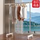 室内伸缩晾衣架落地移动单杆式 小型卧室折叠挂衣杆简易凉衣服架子