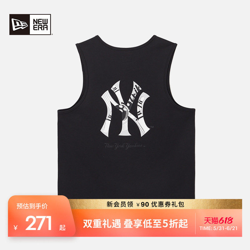 New Era纽亦华春夏新款MLB无袖背心透气简约NY男女运动街头潮流