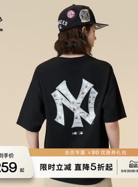 NEW ERA纽亦华2026春季新款MLB萌宠印花短袖T恤运动上衣男女