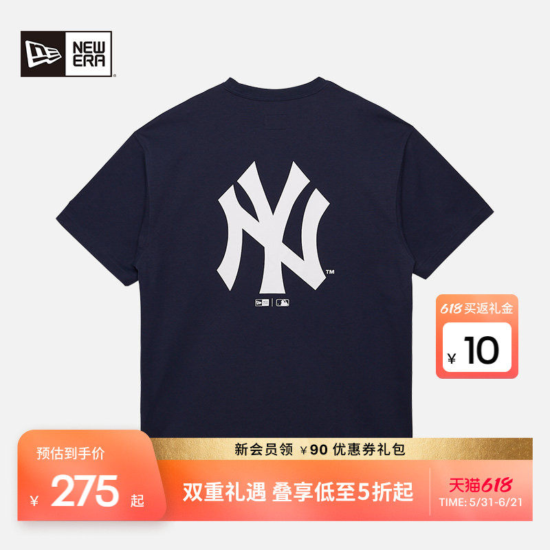 New Era纽亦华春夏MLB复古潮流休闲短袖T恤美式刺绣潮流男女