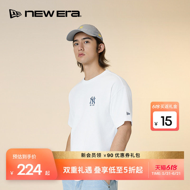 NEW ERA纽亦华缤纷夏日系列短袖T恤宽松运动时尚男女同款