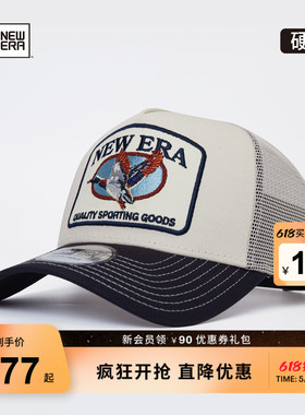 New Era纽亦华秋季复古棒球帽动物刺绣高顶卡车网帽NE940