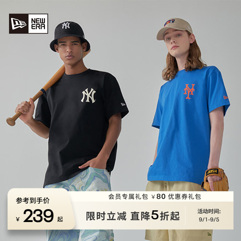 NEW ERA纽亦华MLB印花运动短袖T恤男女情侣潮流宽松NE图片