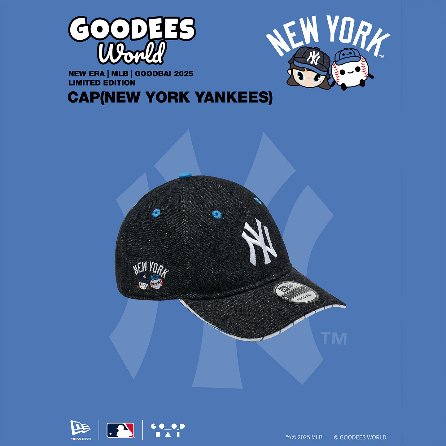 New Era X GOODBAI X MLB联名棒球帽子复古撞色弯檐软顶男女NE920