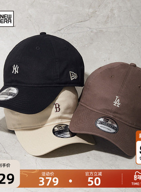 New Era纽亦华2025秋季新款MLB复古小logo刺绣咖色软顶棒球帽920
