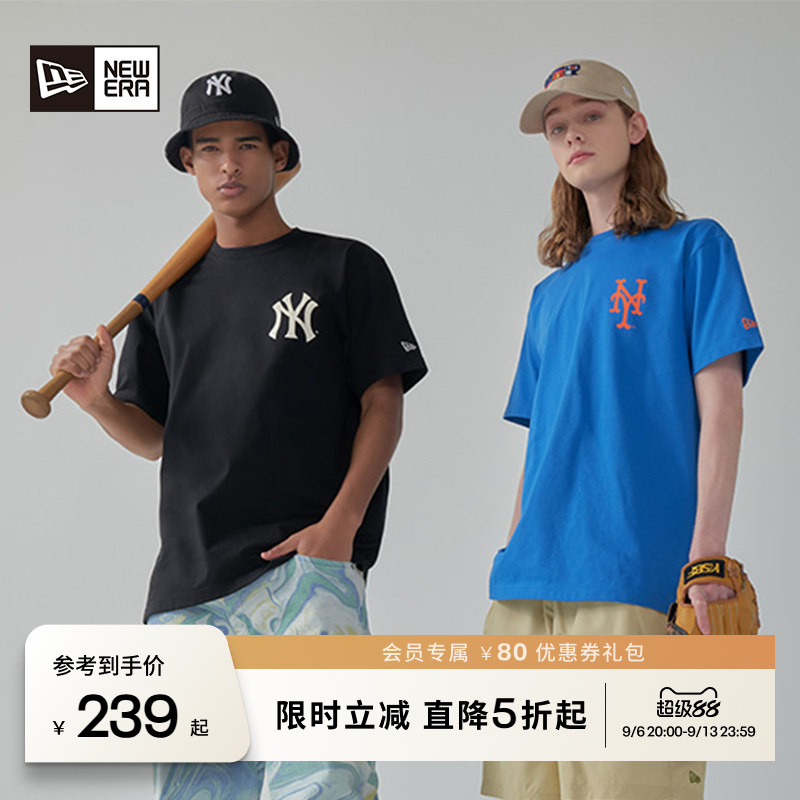 NEW ERA纽亦华MLB印花运动短袖T恤男女情侣潮流宽松NE图片