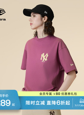 New Era纽亦华春夏MLB复古短袖T恤情侣简约刺绣百搭潮流NY潮