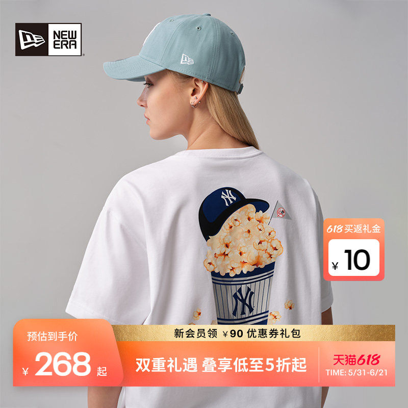New Era纽亦华春夏MLB印花短袖T恤情侣NY/LA男女美式休闲潮流
