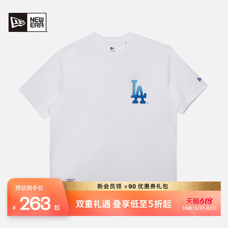 New Era纽亦华春夏新款MLB字母LOGO短袖T恤情侣NY印花半袖宽松
