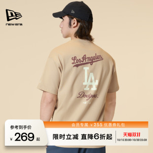 NEW ERA纽亦华MLB休闲圆领NY印花情侣潮流短袖T恤男女同款NE